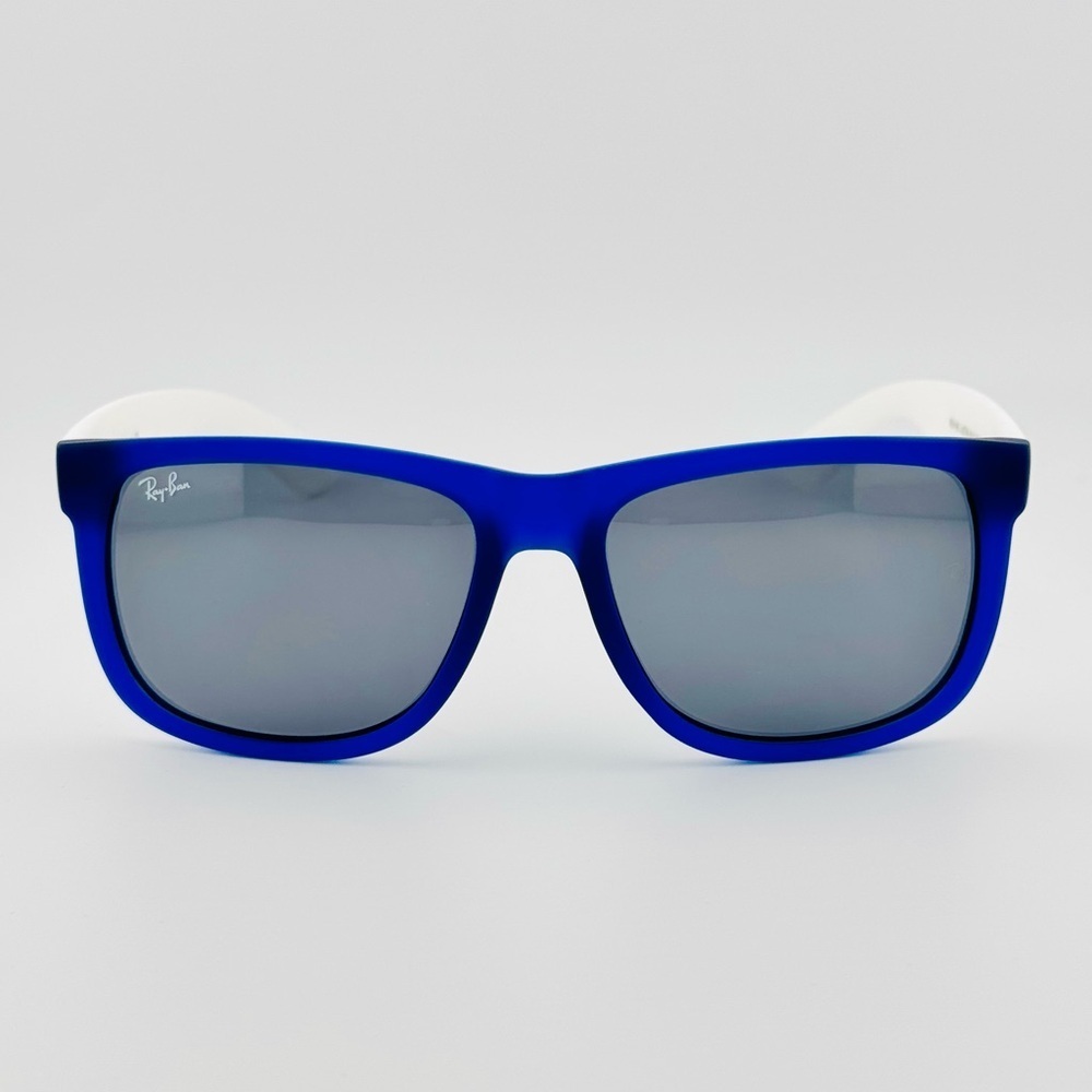 Ray-Ban Justin Sunglasses RB4165 Matte Transparent Blue Frame with Gray Lenses - Picture 7 of 14